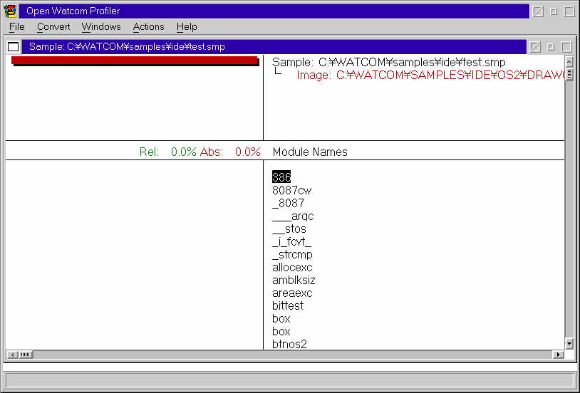 Figure 14.　Open Watcom Execution Profiler